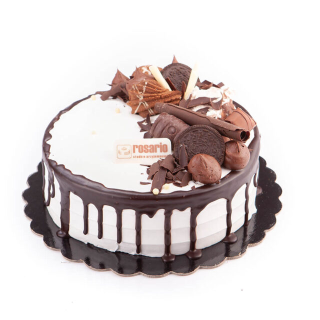 TORT FIRMOWY Z DEKORACJĄ CZEKOLADOWĄ
